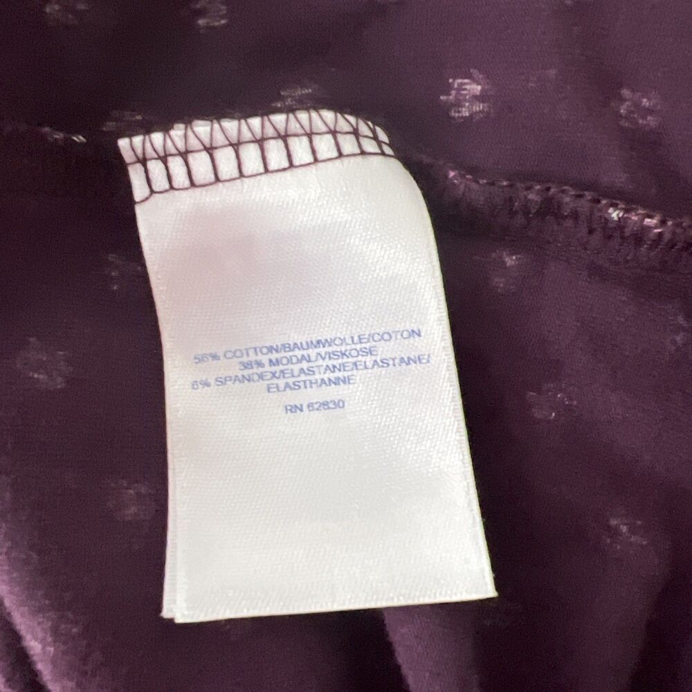 Lands' End Turtleneck Shirt Women Small Purple Floral Shaped Fit Pullover Casual - Picture 6 of 13